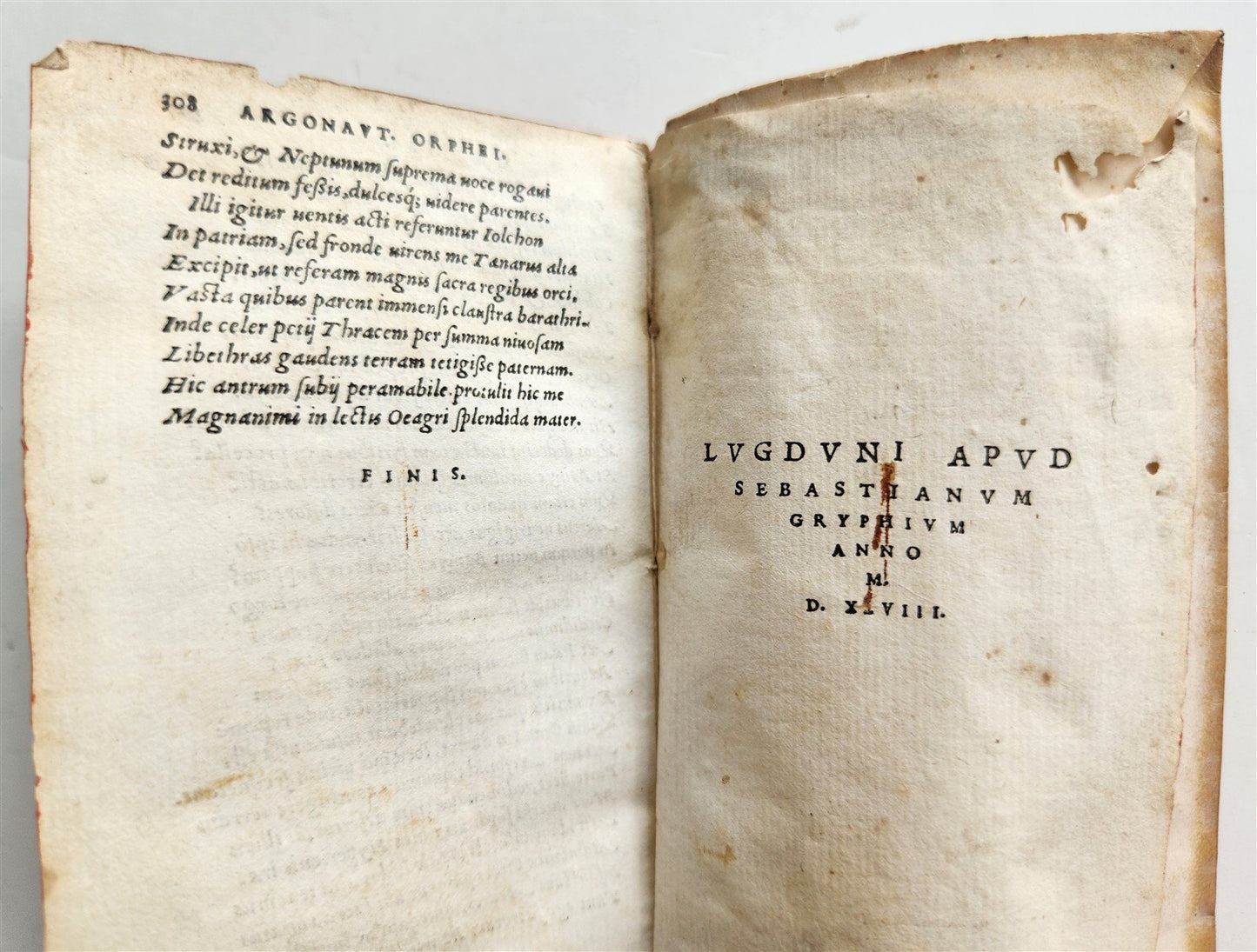 1548 ARGONAUTICA by VALERIUS FLACCUS antique POETRY vellim binding