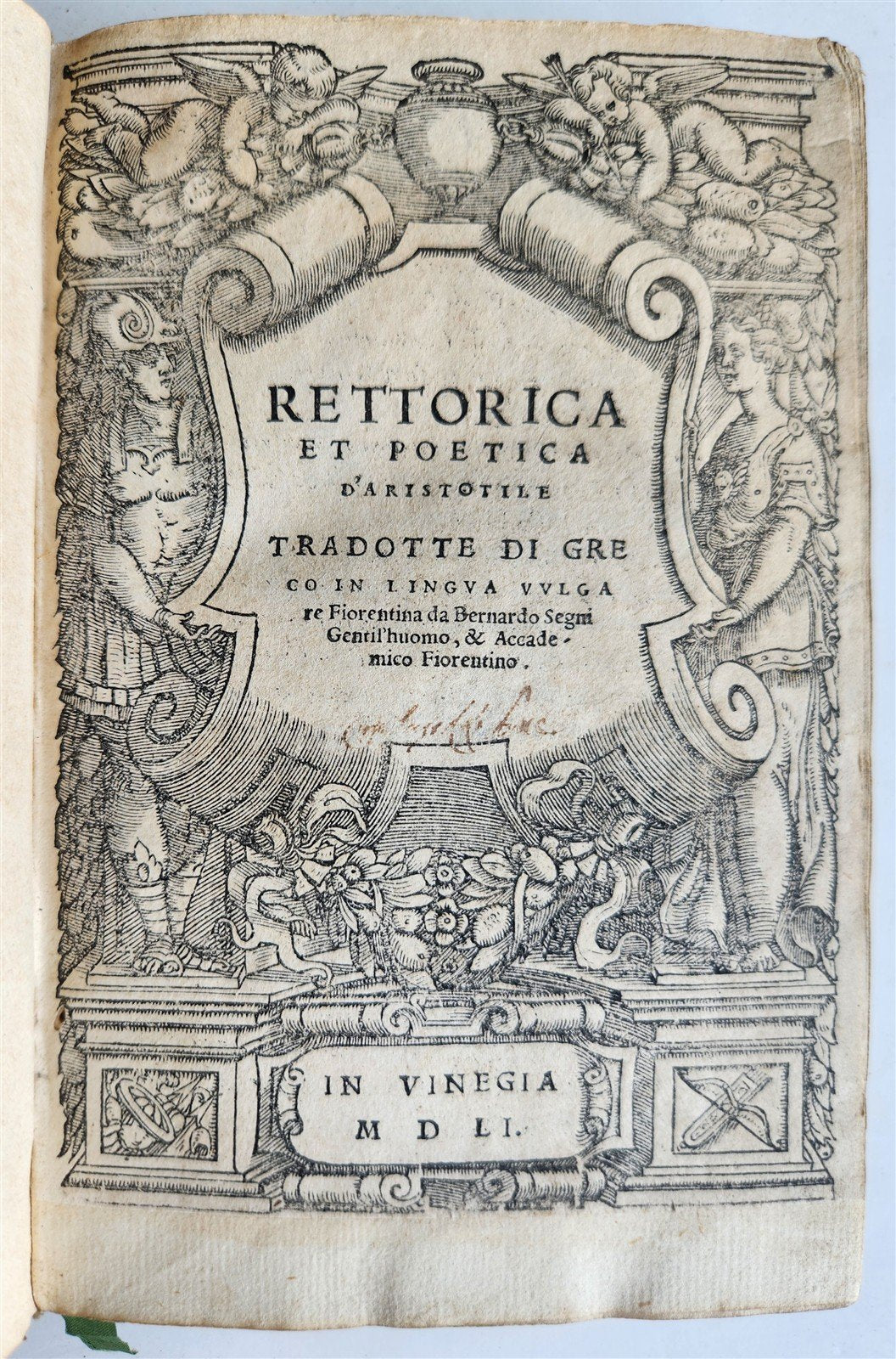 1551 ARISTOTLE antique RETTORICA et POETICA D'ARISTOTILE 16th CENT.