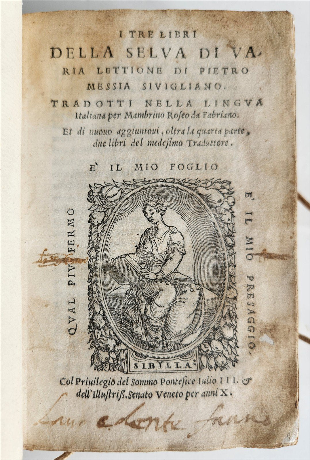 1550 Pietro Messia DELLA SELVA DI VARIA LETTIONE antique ENCYCLOPEDIA RARE