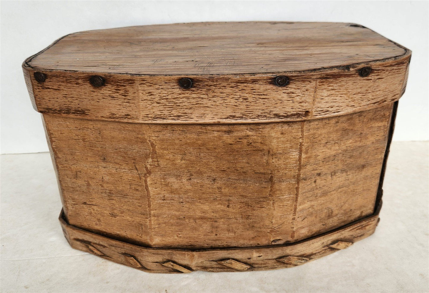 19th century SCANDINAVIAN BENTWOOD BOX large BREAD STORAGE CONTAINER antique