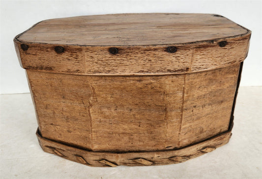 19th century SCANDINAVIAN BENTWOOD BOX large BREAD STORAGE CONTAINER antique