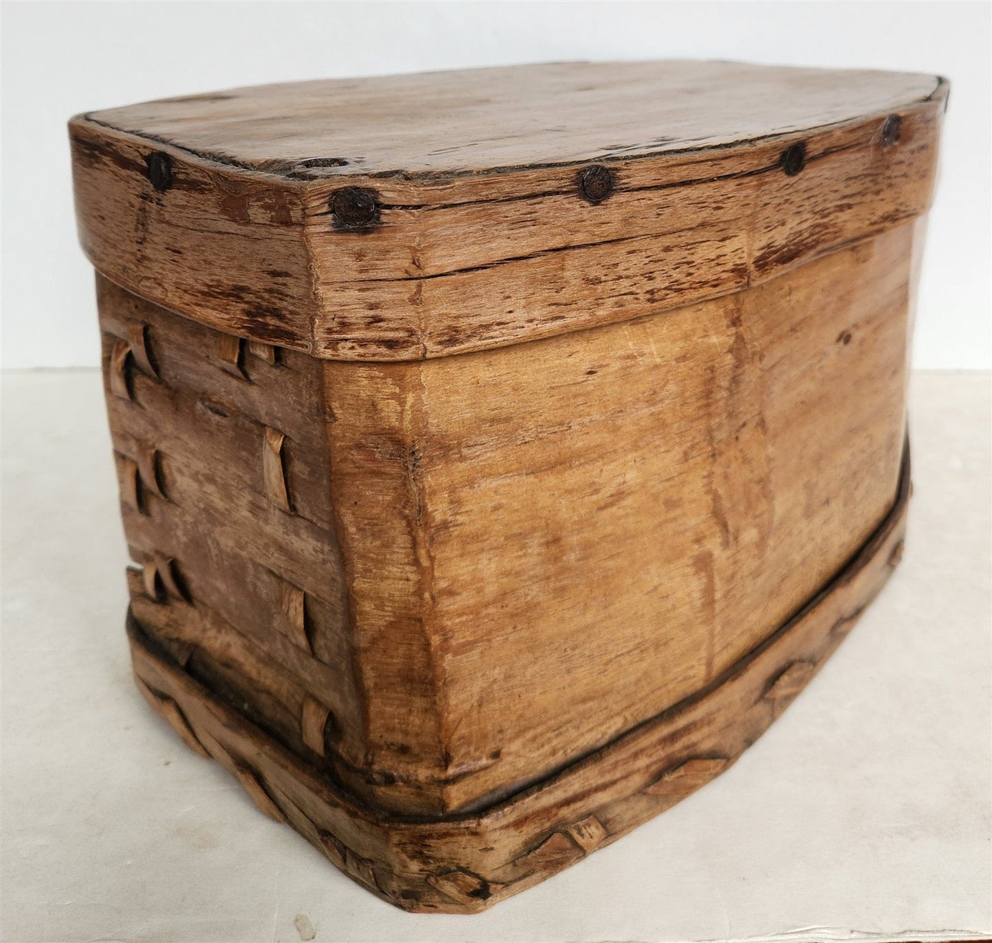 19th century SCANDINAVIAN BENTWOOD BOX large BREAD STORAGE CONTAINER antique
