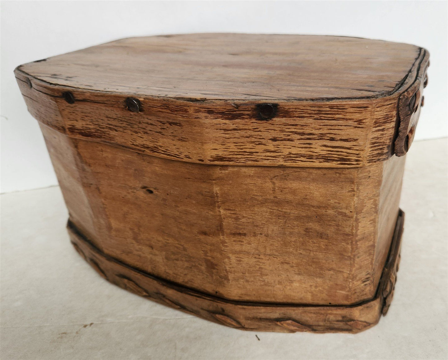 19th century SCANDINAVIAN BENTWOOD BOX large BREAD STORAGE CONTAINER antique