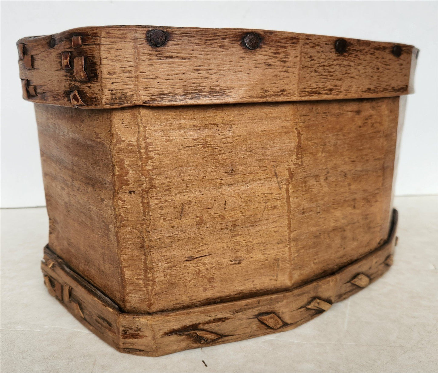 19th century SCANDINAVIAN BENTWOOD BOX large BREAD STORAGE CONTAINER antique