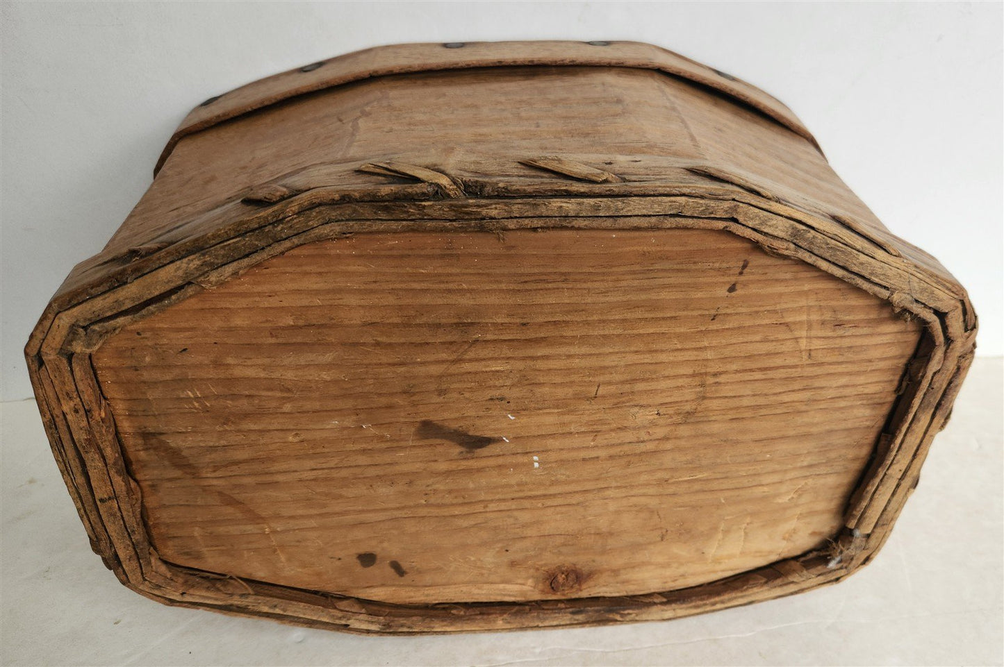 19th century SCANDINAVIAN BENTWOOD BOX large BREAD STORAGE CONTAINER antique