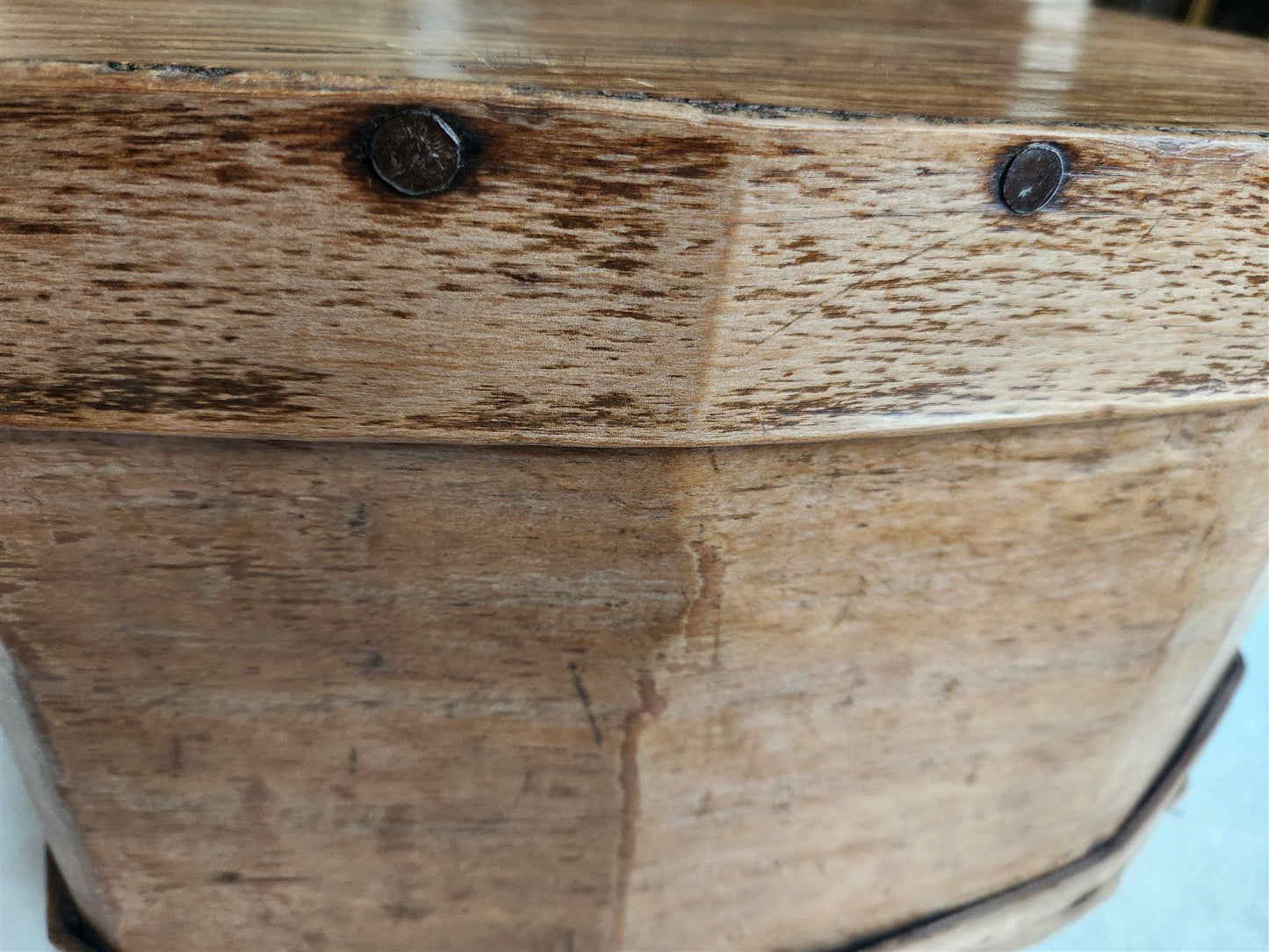 19th century SCANDINAVIAN BENTWOOD BOX large BREAD STORAGE CONTAINER antique
