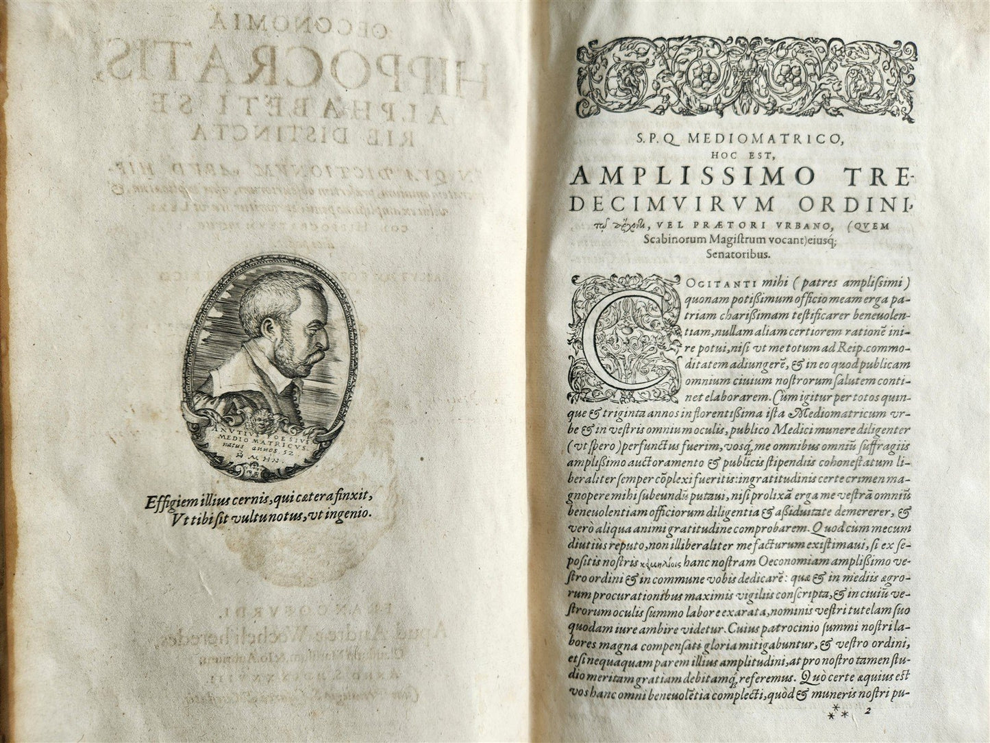 1588 Oeconomia Hippocratis antique MEDICAL 16th CENTURY
