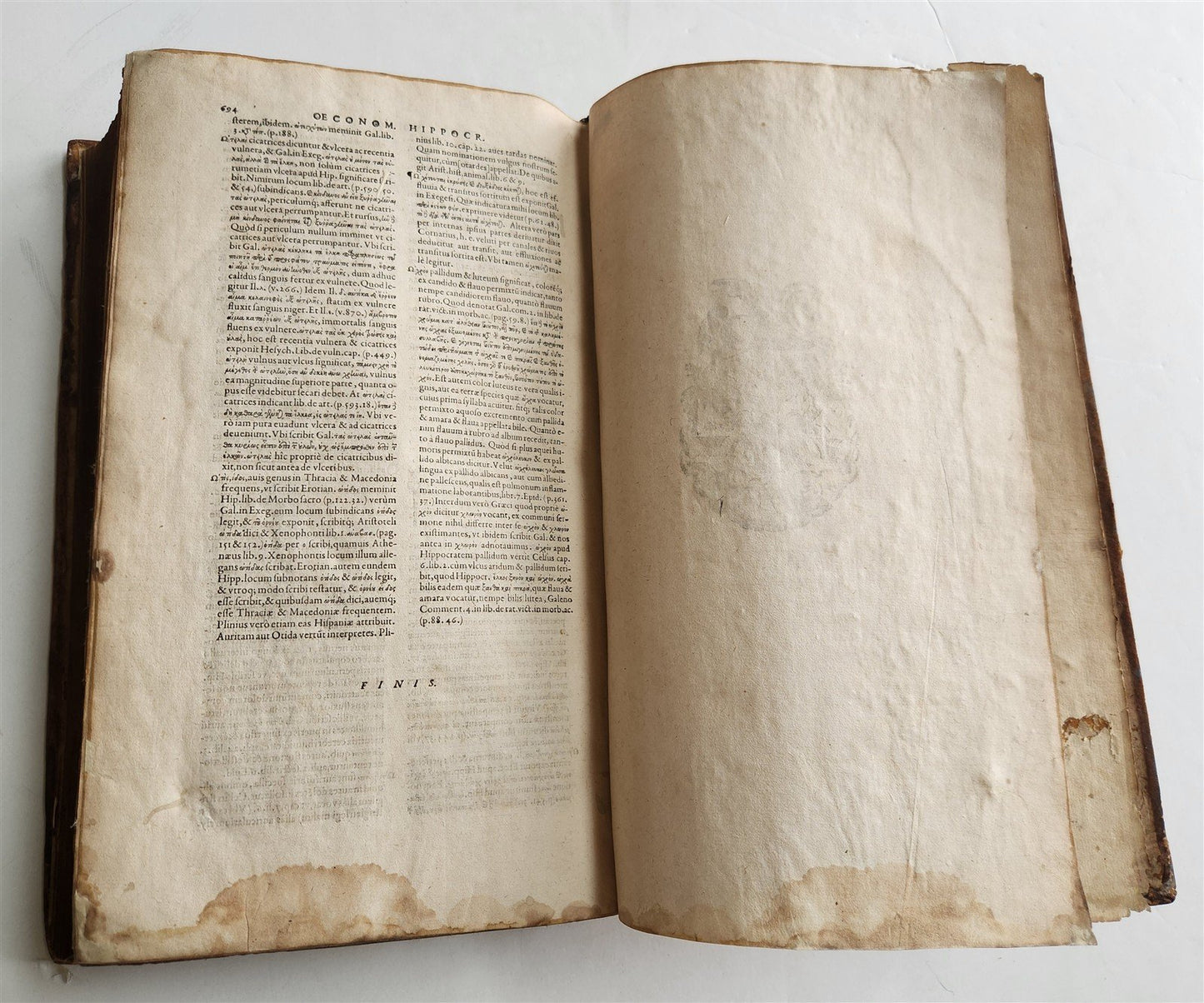 1588 Oeconomia Hippocratis antique MEDICAL 16th CENTURY