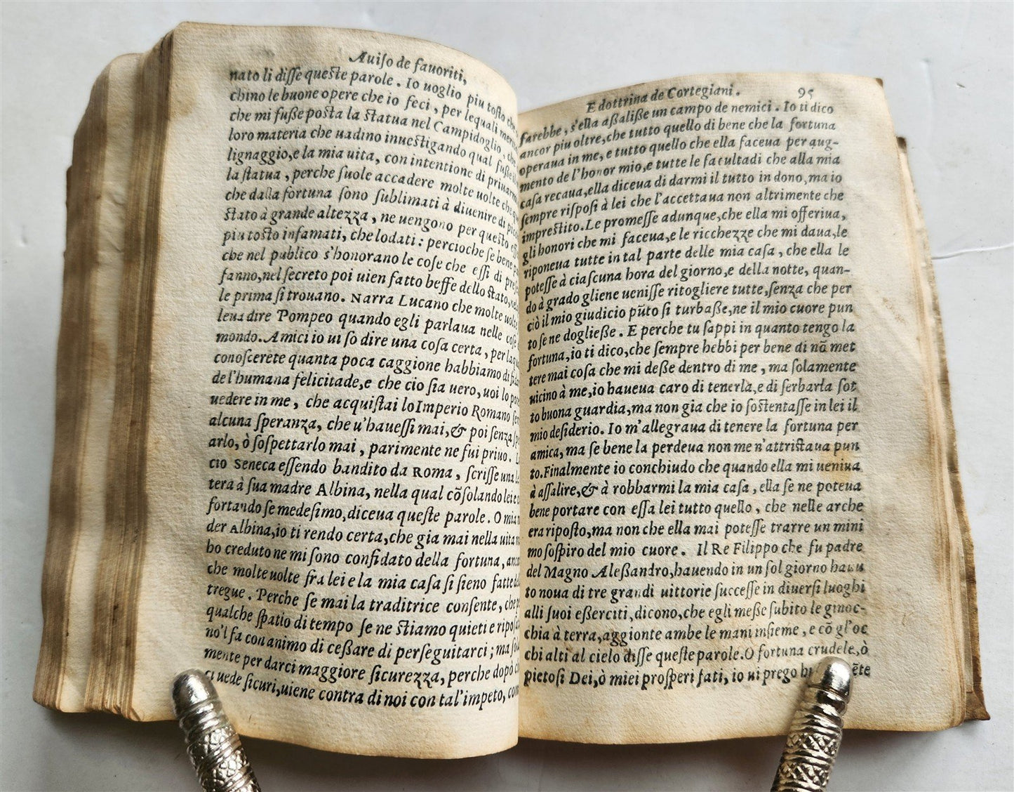1559 AVISO DE FAVORITI ET DOTTRINA DE CORTIGIANI antique vellum binding 16th C