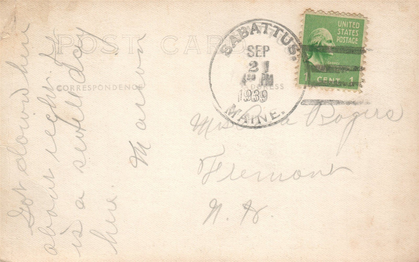 SABBATUS ME TOWN HALL ANTIQUE REAL PHOTO POSTCARD RPPC