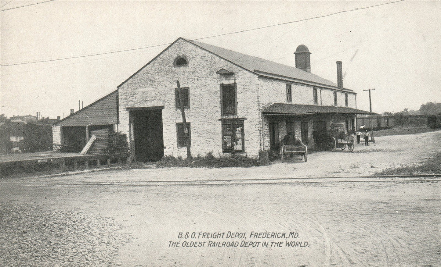 FREDERICK MD FREIGHT RAILROAD DEPOT RAILWAY STATION ANTIQUE POSTCARD