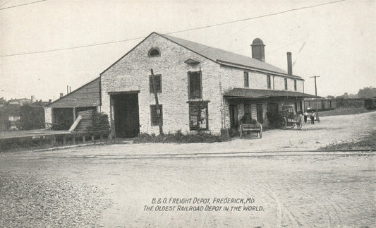 FREDERICK MD FREIGHT RAILROAD DEPOT RAILWAY STATION ANTIQUE POSTCARD