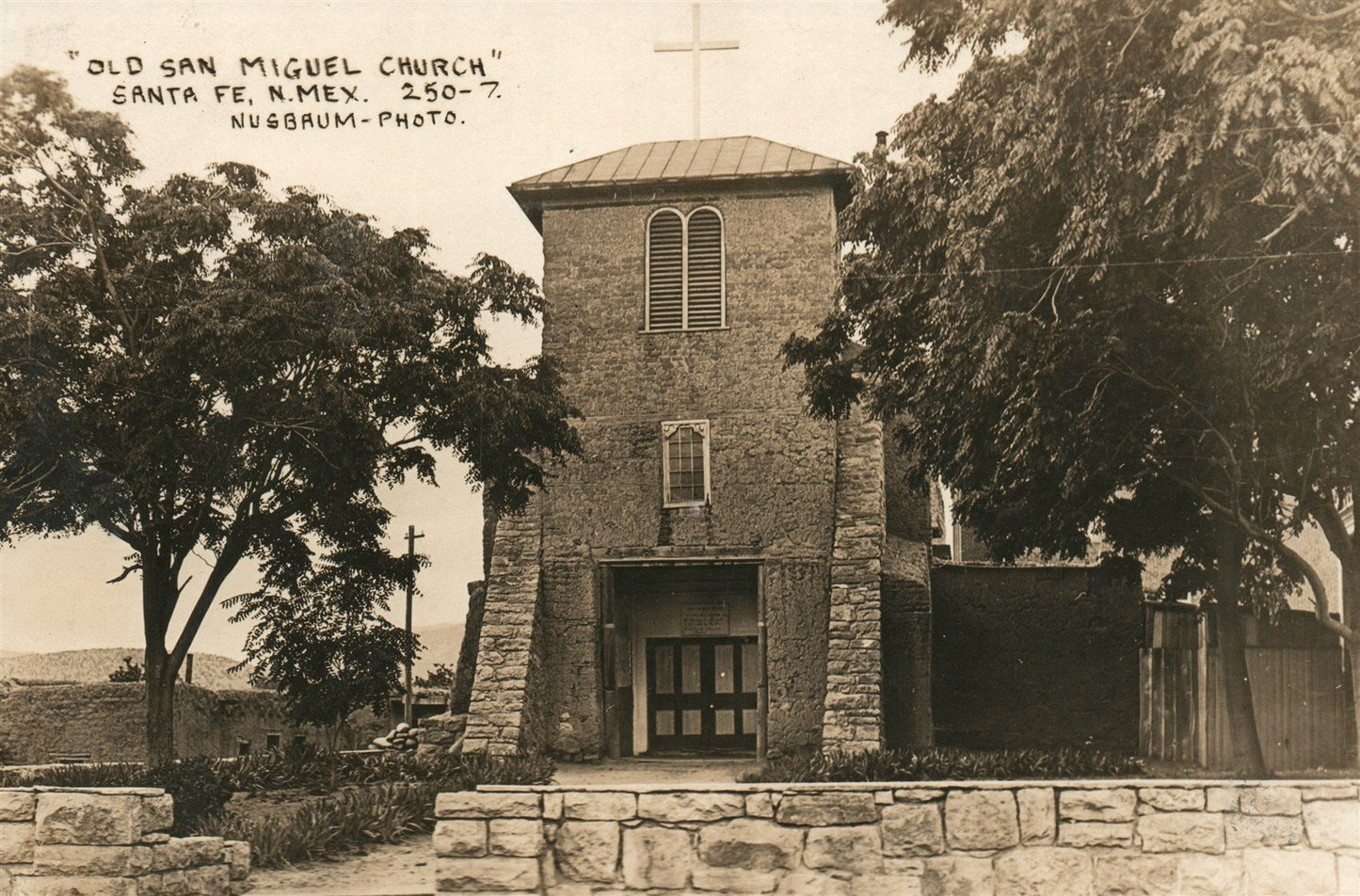 SANTA FE NM OLD MIGUEL CHURCH ANTIQUE REAL PHOTO POSTCARD RPPC