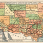 SANTA FE HOTELS STATES MAP ANTIQUE POSTCARD