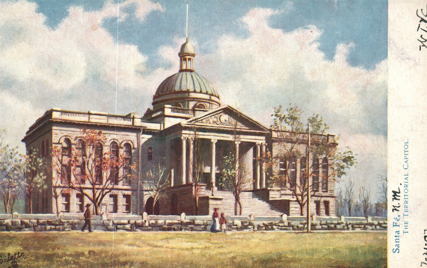 SANTA FE NM TERRITORIAL CAPITOL ANTIQUE POSTCARD