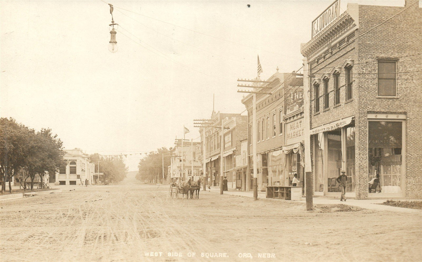 ORD NE WEST SIDE of SQUARE ANTIQUE REAL PHOTO POSTCARD RPPC
