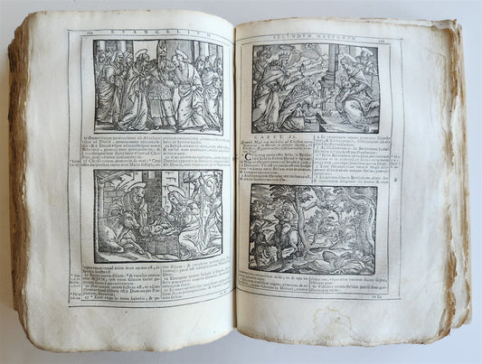 1690 BIBLE in LATIN FULLY ILLUSTRATED antique 17th CENTURY