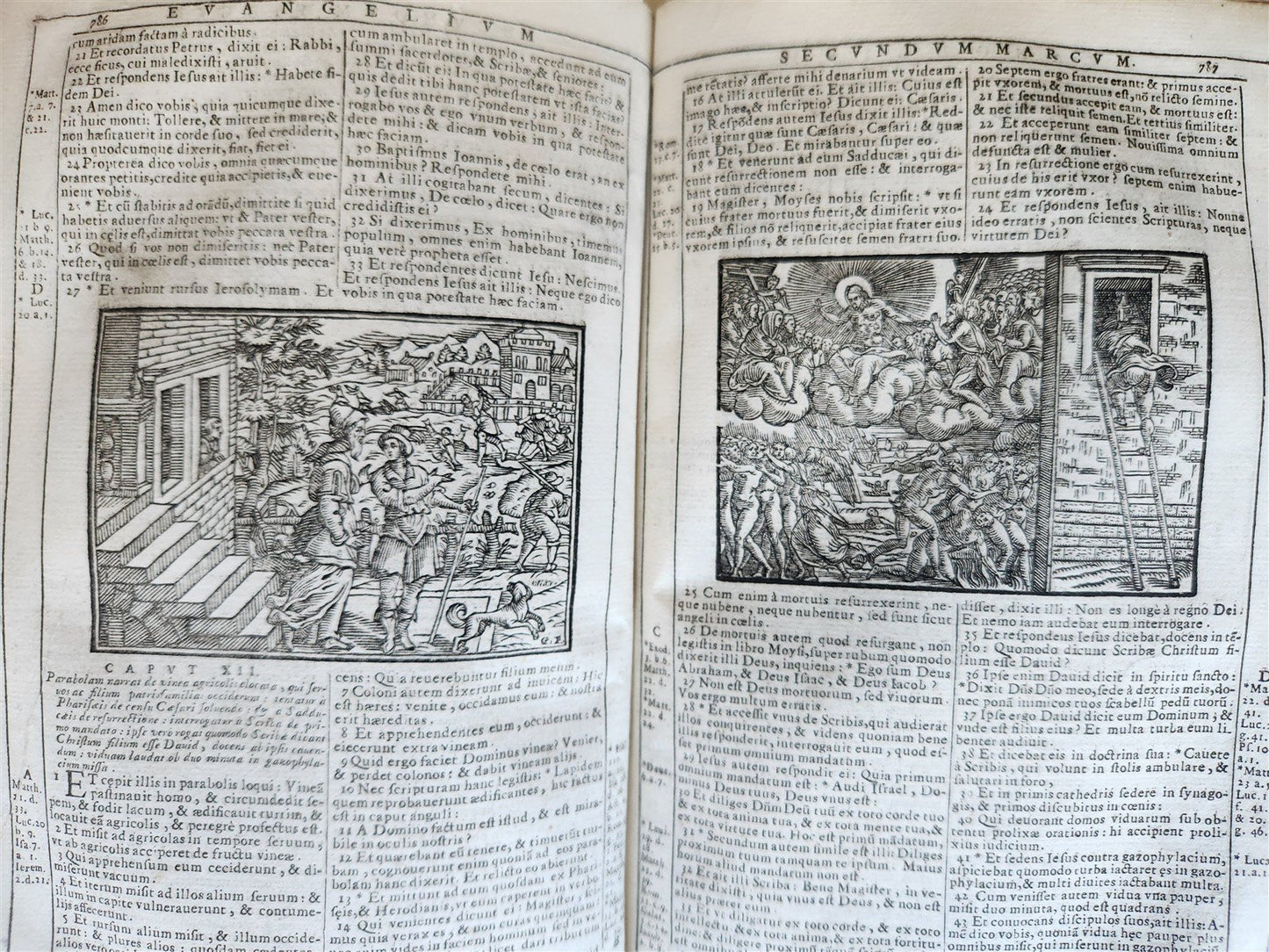 1690 BIBLE in LATIN FULLY ILLUSTRATED antique 17th CENTURY