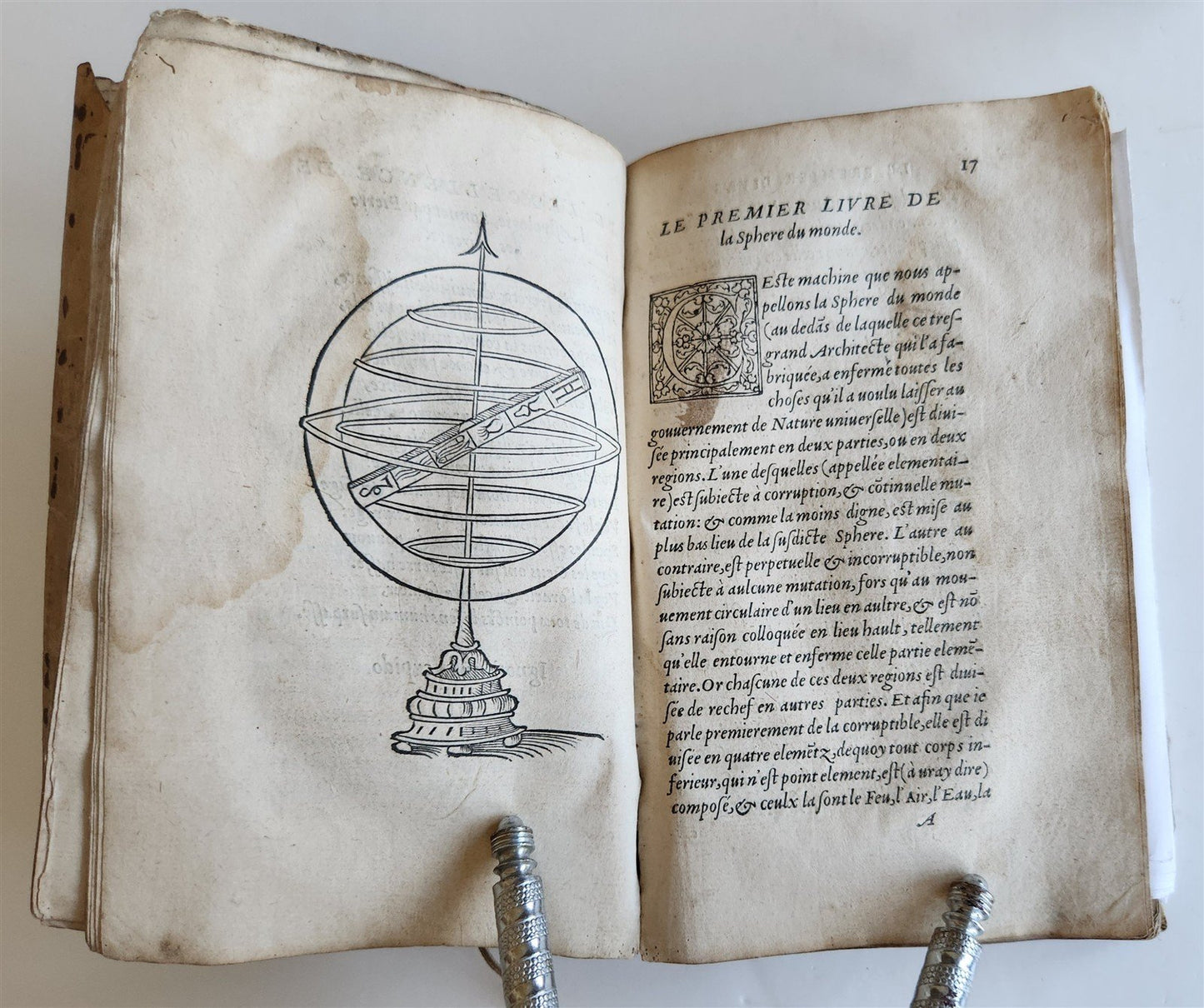 1550 LA SPHERE du MONDE by Alexandre Piccolomini ILLUSTRATED antique ASTRONOMY