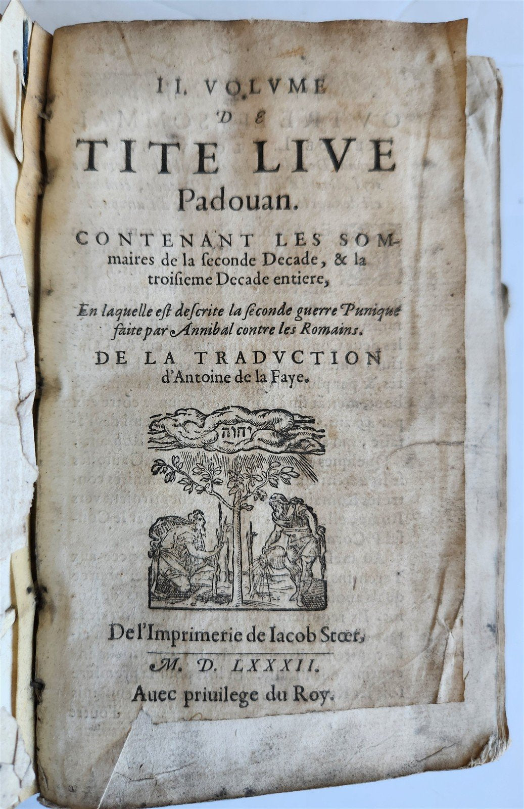 1582 TITE-LIVE PADOUAN 16th CENTURY HISTORY of PUNIC WARS antique VELLUM BOUND