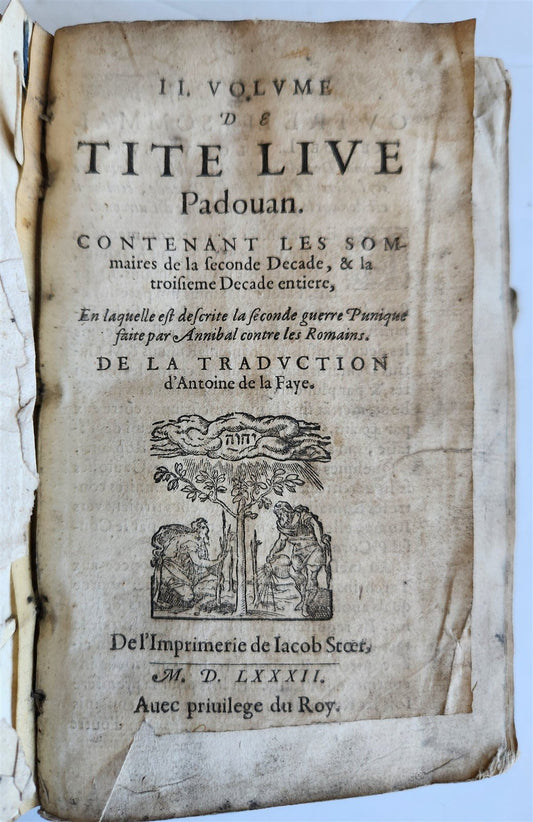 1582 TITE-LIVE PADOUAN 16th CENTURY HISTORY of PUNIC WARS antique VELLUM BOUND
