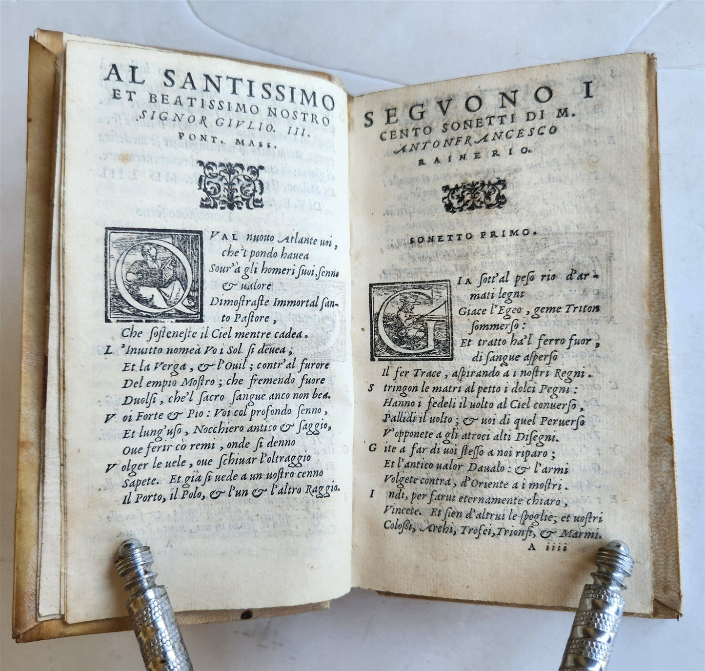 1554 Rime di Antonfrancesco Rainerio gentilhomo milanese ANTIQUE vellum bound