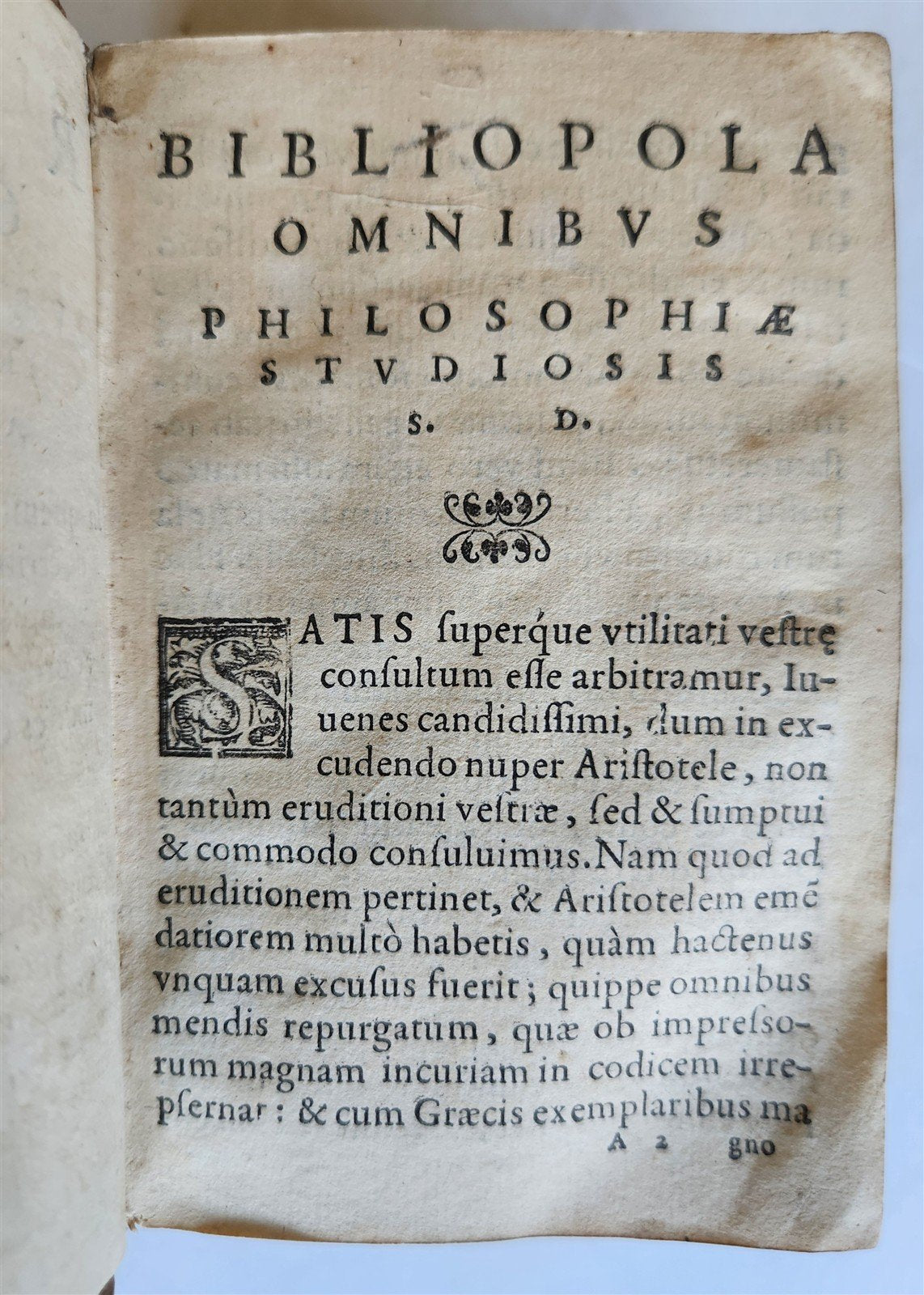 1585 ARISTOTLE WORKS INDEX Rerum Omnium quae in Aristotelis operibus ANTIQUE