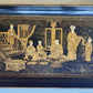 1890s ANTIQUE JAPANESE PAPER - MACHE TRAY Hand painted with art school scene