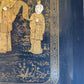 1890s ANTIQUE JAPANESE PAPER - MACHE TRAY Hand painted with art school scene