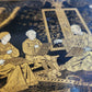 1890s ANTIQUE JAPANESE PAPER - MACHE TRAY Hand painted with art school scene