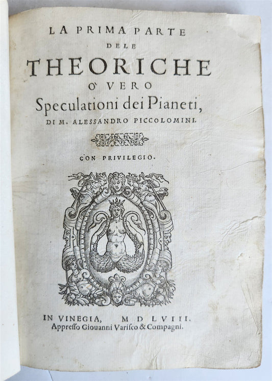 1558 ASTRONOMY & ASTROLOGY Piccolomini ANTIQUE theoriche dei pianeti ILLUSTRATED