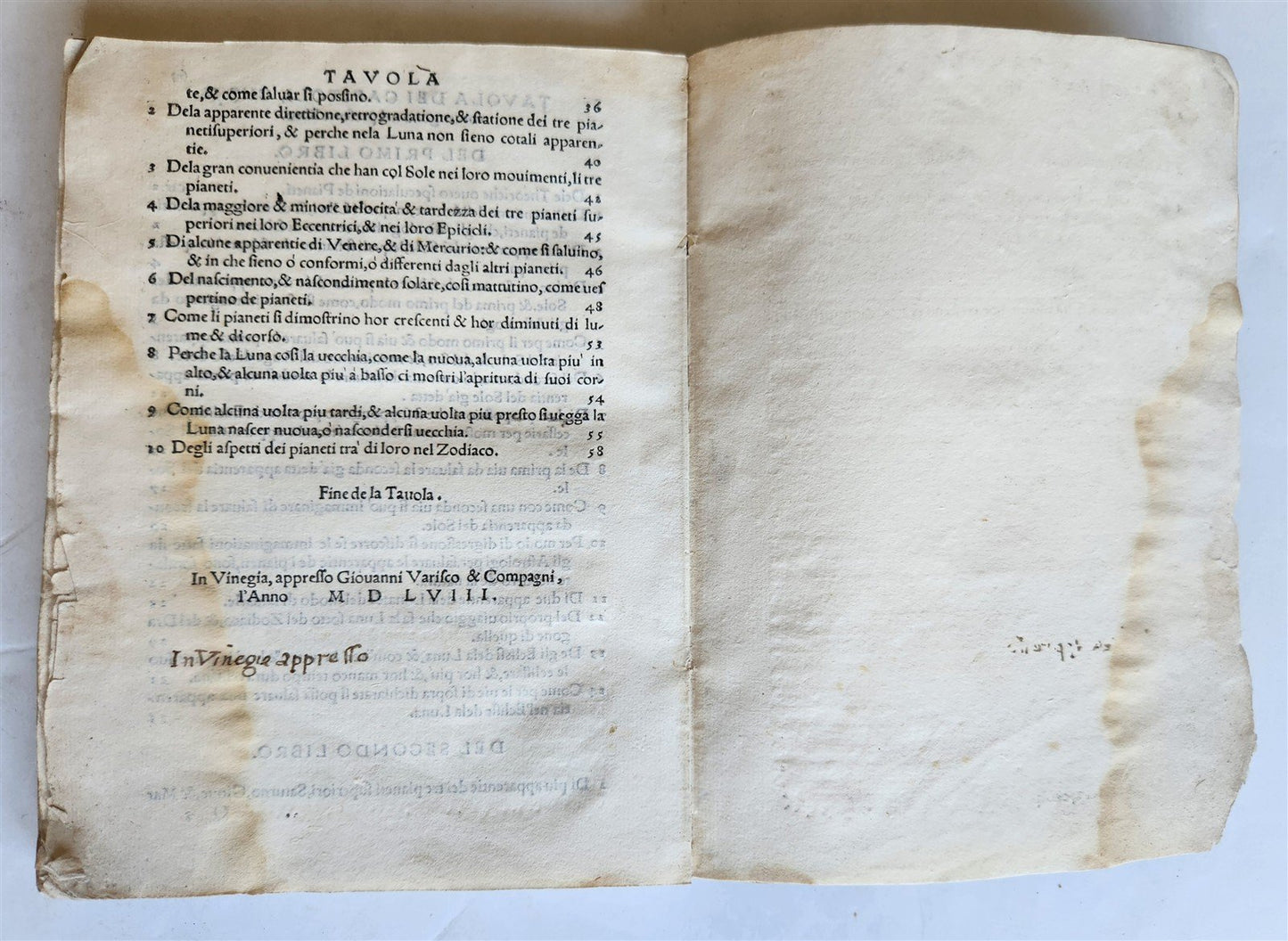 1558 ASTRONOMY & ASTROLOGY Piccolomini ANTIQUE theoriche dei pianeti ILLUSTRATED