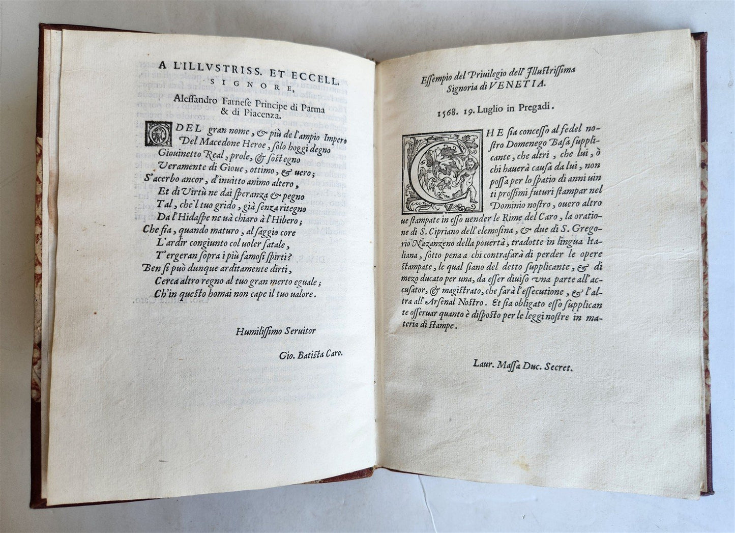 1572 POETRY by ANNIBAL CARO antique ALDINE PRESS 16th CENT appresso Aldo Manutio