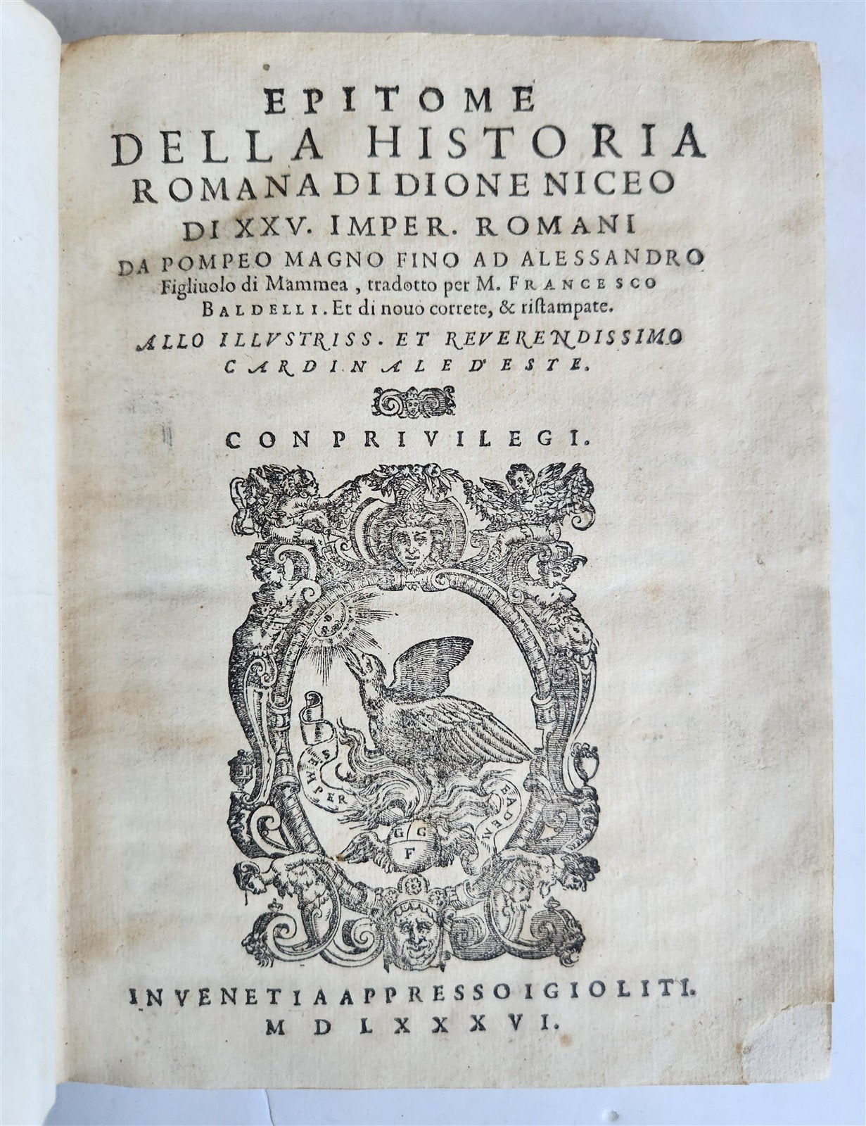 1586 HISTORY of 25 ROMAN EMPERORS from Pompey to Alexander Severus antique 16 C.