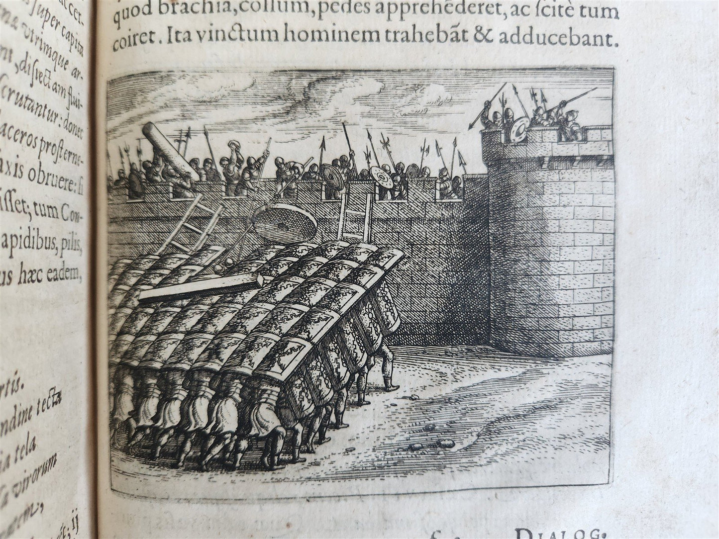 1596 WAR MACHINES of ANCIENT ROME LIPSIUS TREATISE antique ILLUSTRATED Plantin