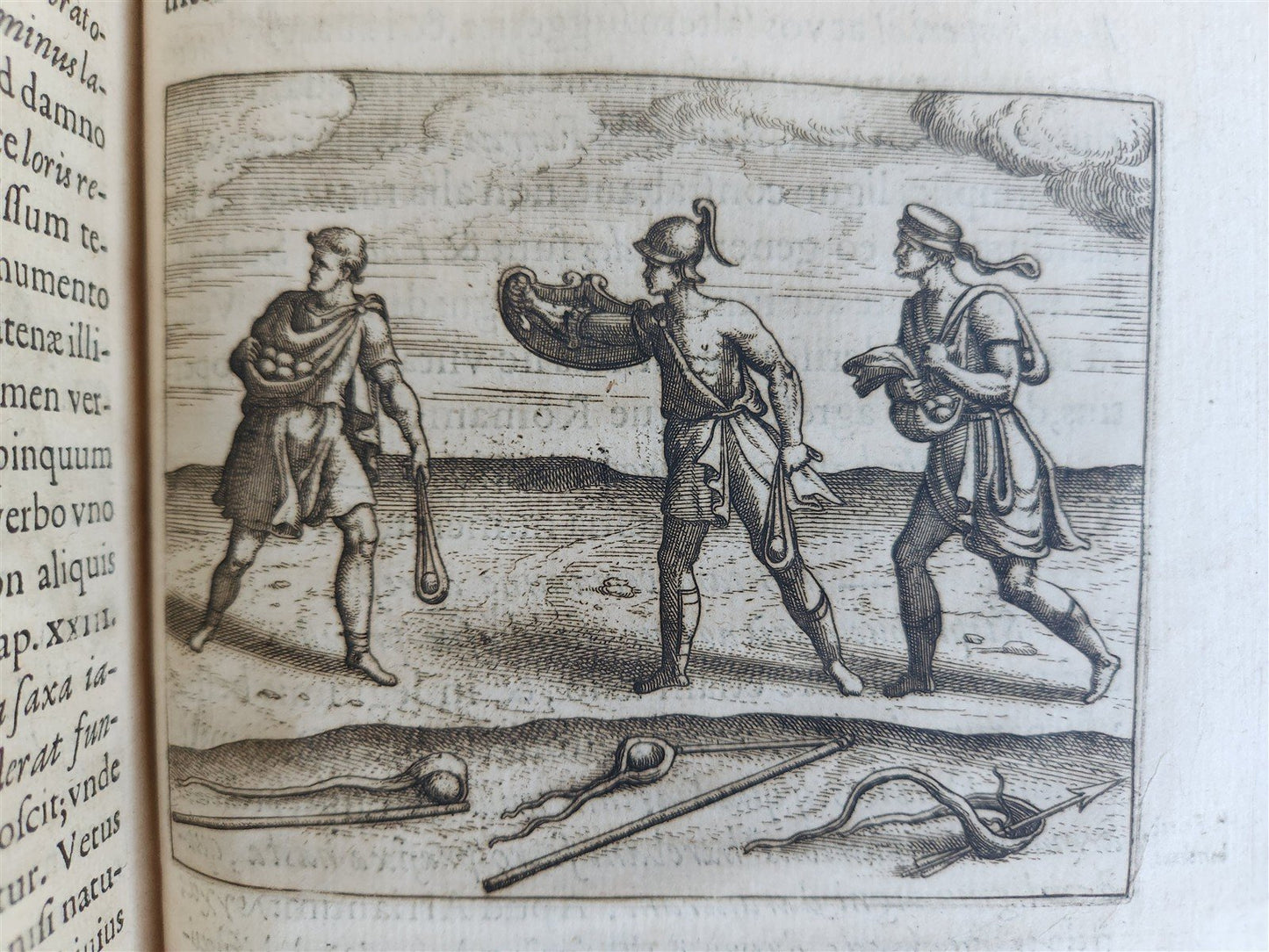 1596 WAR MACHINES of ANCIENT ROME LIPSIUS TREATISE antique ILLUSTRATED Plantin
