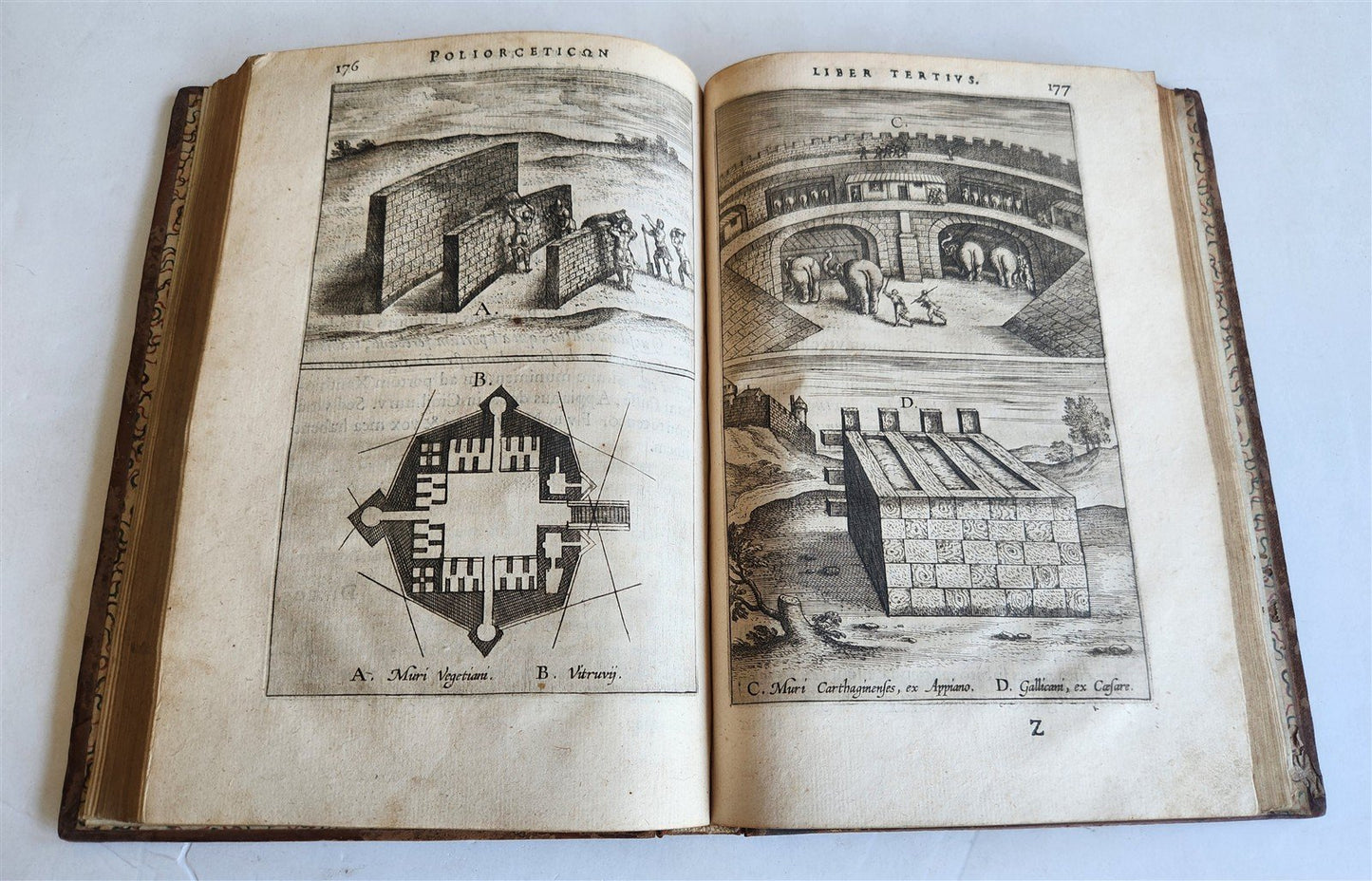 1596 WAR MACHINES of ANCIENT ROME LIPSIUS TREATISE antique ILLUSTRATED Plantin