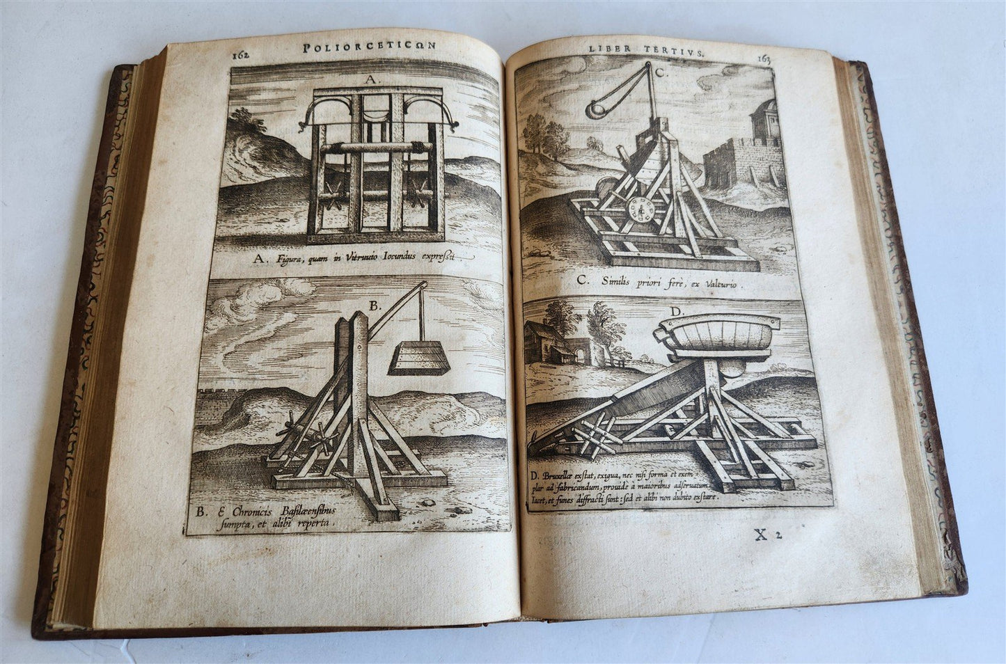 1596 WAR MACHINES of ANCIENT ROME LIPSIUS TREATISE antique ILLUSTRATED Plantin