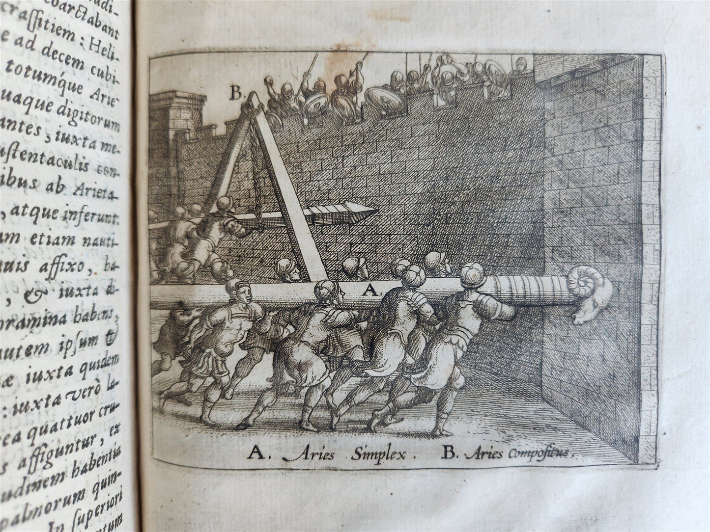 1596 WAR MACHINES of ANCIENT ROME LIPSIUS TREATISE antique ILLUSTRATED Plantin