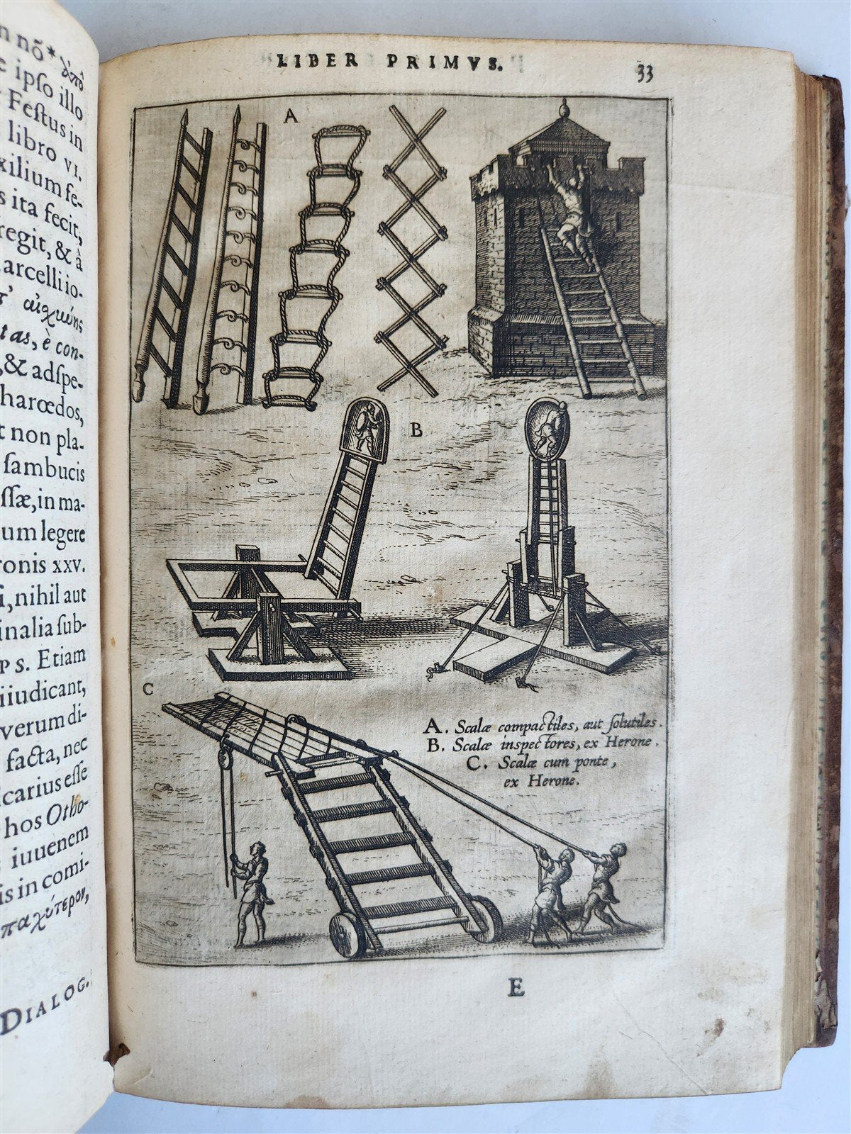 1596 WAR MACHINES of ANCIENT ROME LIPSIUS TREATISE antique ILLUSTRATED Plantin