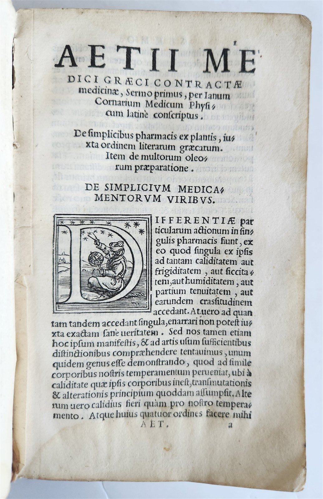 1543 MEDICAL TREATISE by Aetius Amidenus antique 16th CENTURY vellum bound