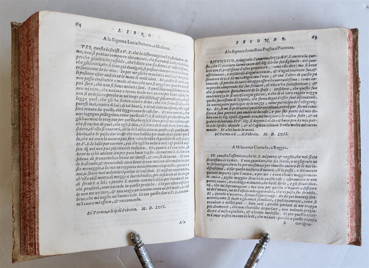 1591 De le lettere familiari by ANNIBALE CARO antique VELLUM BOUND