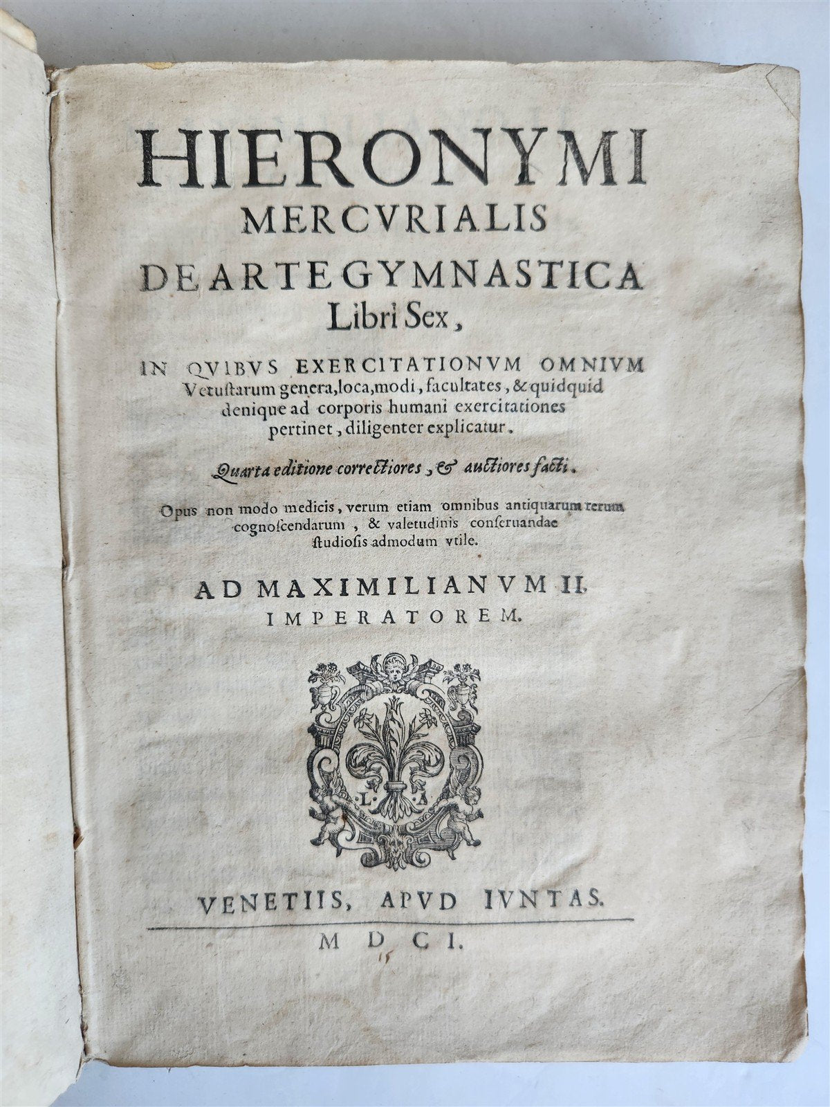 1601 DE ARTE GYMNASTICA antique ILLUSTRATED first treatise on sports medicine