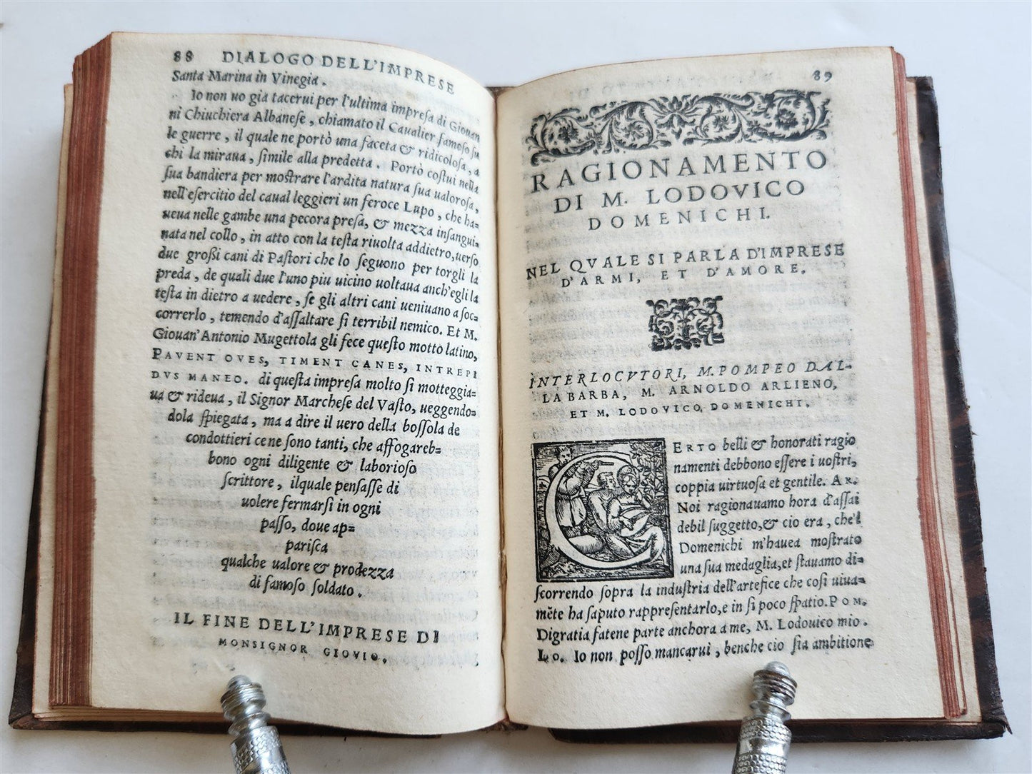 1557 PAOLO GIOVO antique Dialogo dell'imprese militari 16th CENTURY