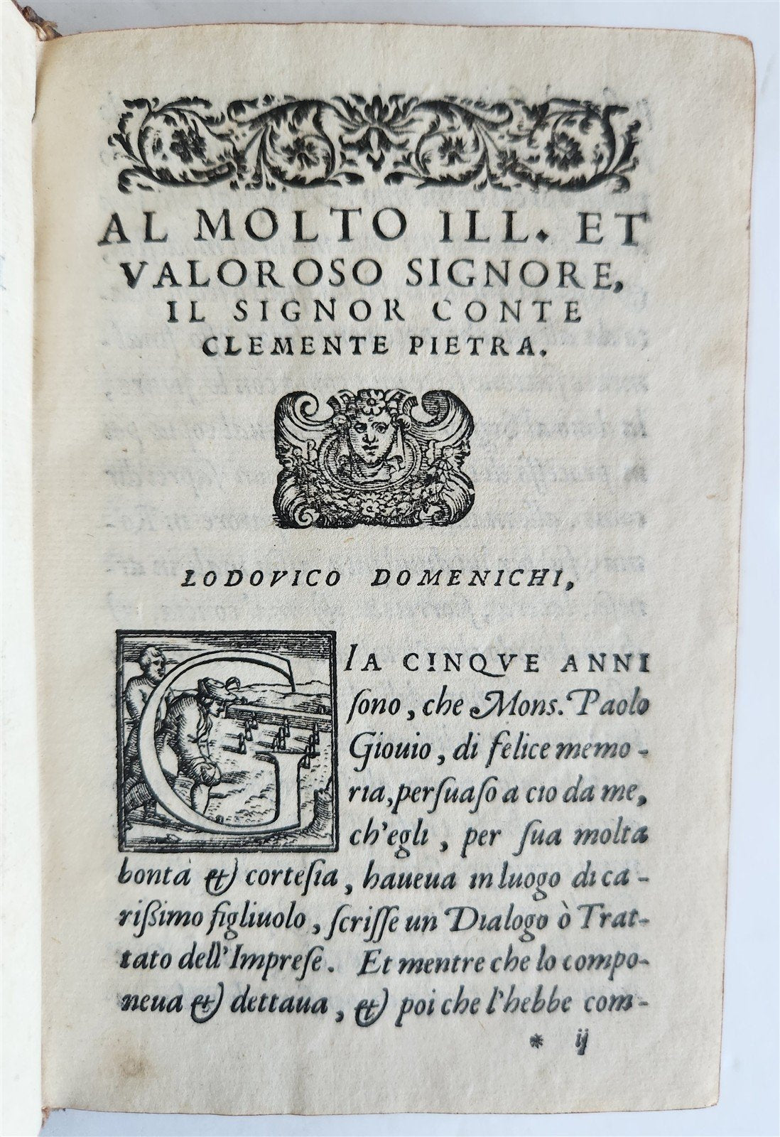 1557 PAOLO GIOVO antique Dialogo dell'imprese militari 16th CENTURY