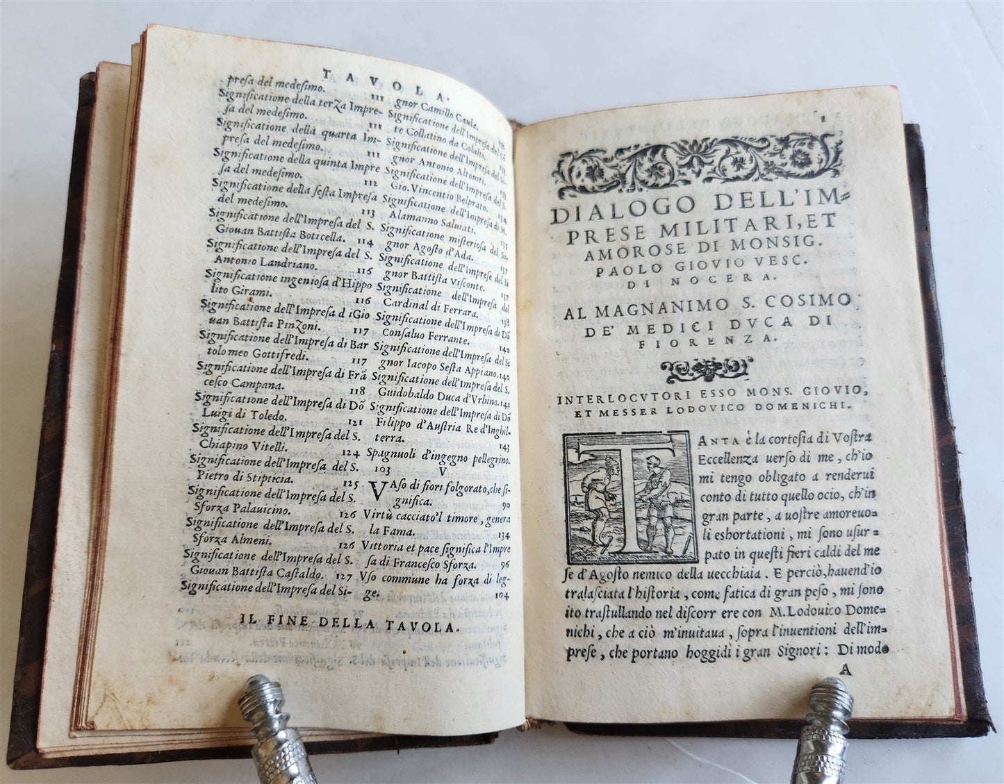1557 PAOLO GIOVO antique Dialogo dell'imprese militari 16th CENTURY