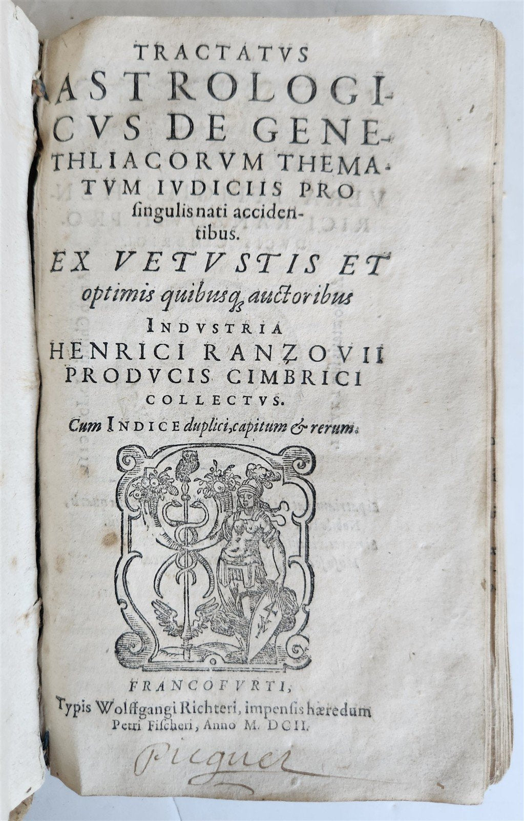 1602 ASTROLOGY TREATISE by Rantzau Henrik antique 17th CENTURY rare