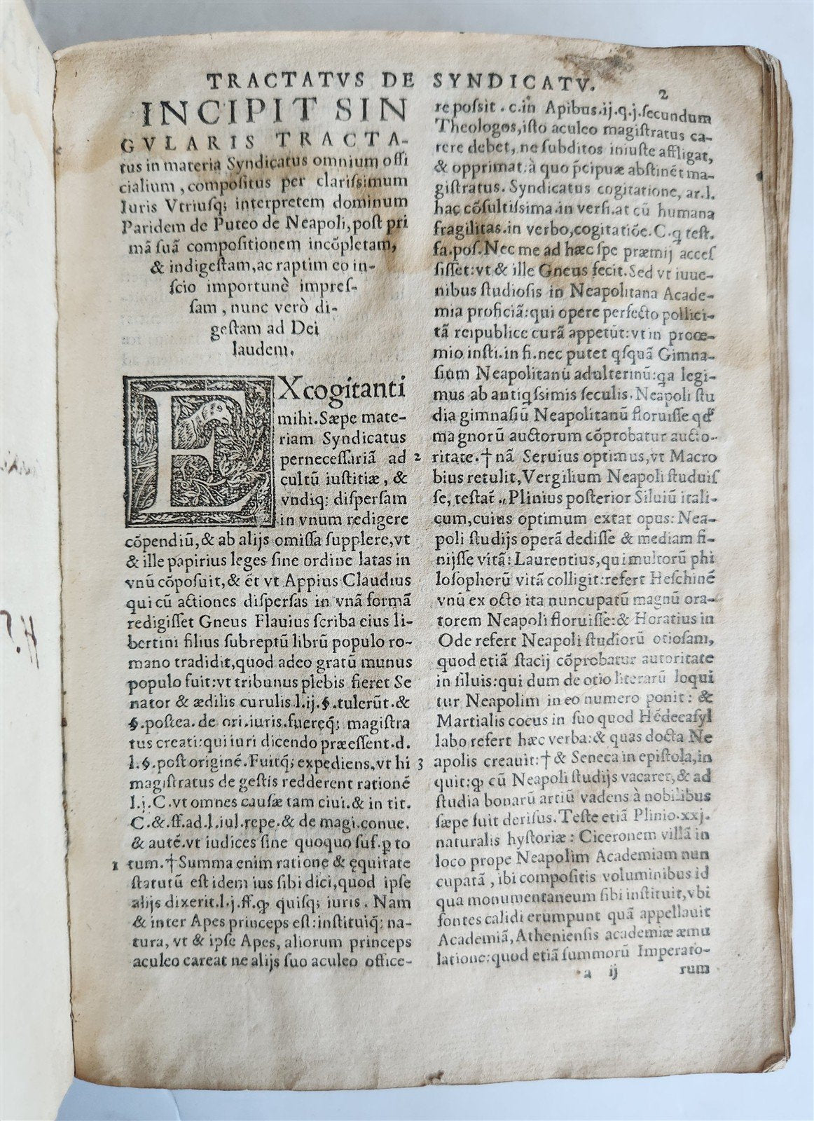1548 LEGAL TREATISE antique PARIS DE PUTEO de syndicatu NAPLES LAW BOOK