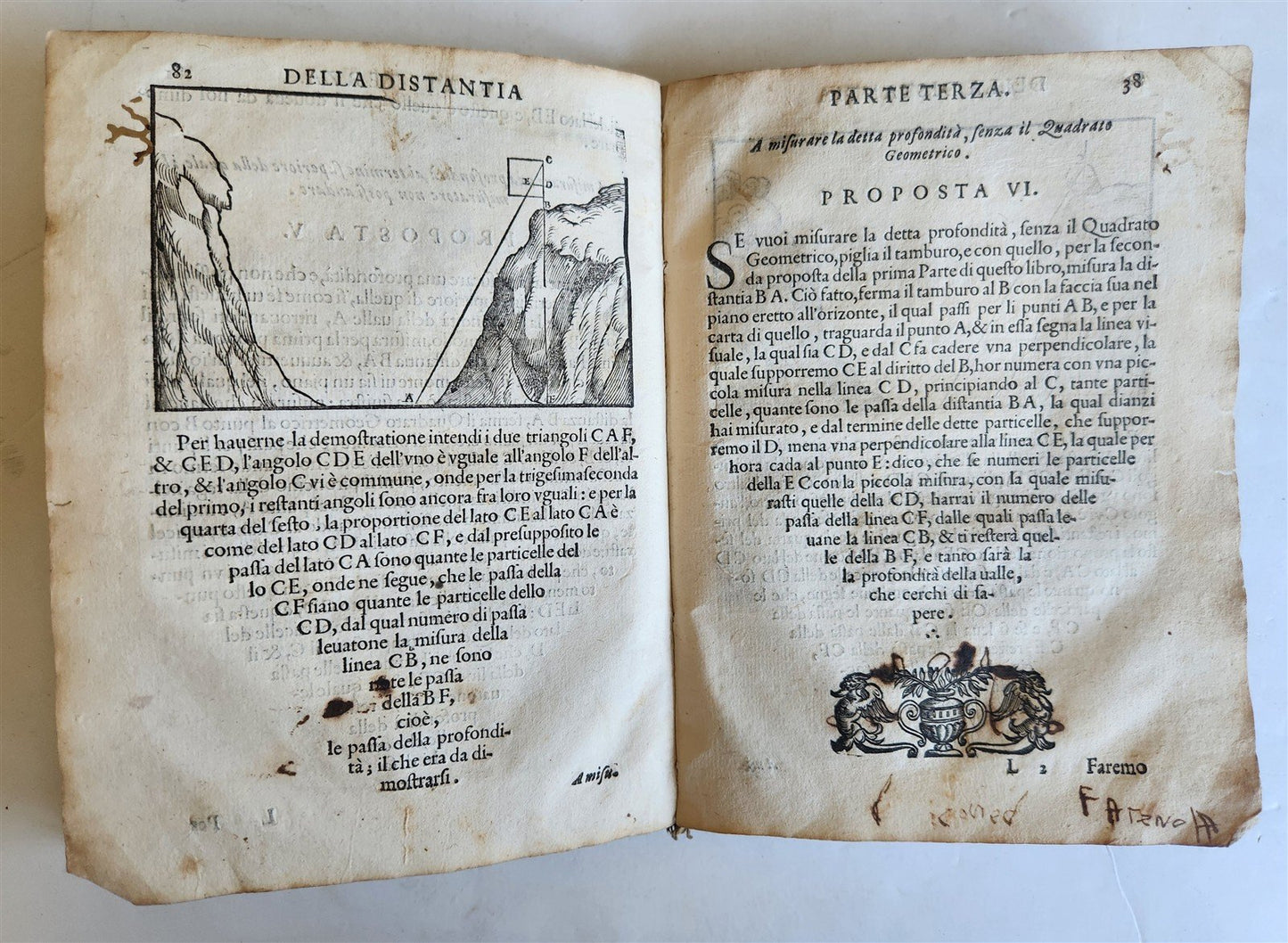 1595 GEOMETRY ILLUSTRATED antique GEOMETRICI di SILVIO BELLI VICENTINO