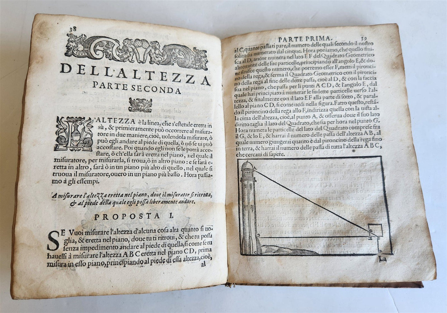 1595 GEOMETRY ILLUSTRATED antique GEOMETRICI di SILVIO BELLI VICENTINO